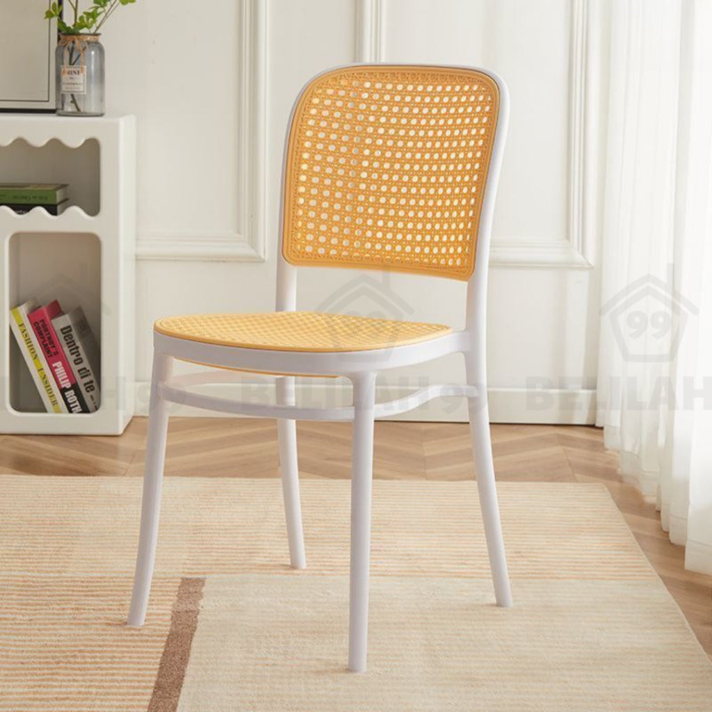 Belilah Kerusi Rotan Armrest Rattan Chair Arm Chair PP Stackable Minimalist Outdoor KerusiCafe Backrest Chair