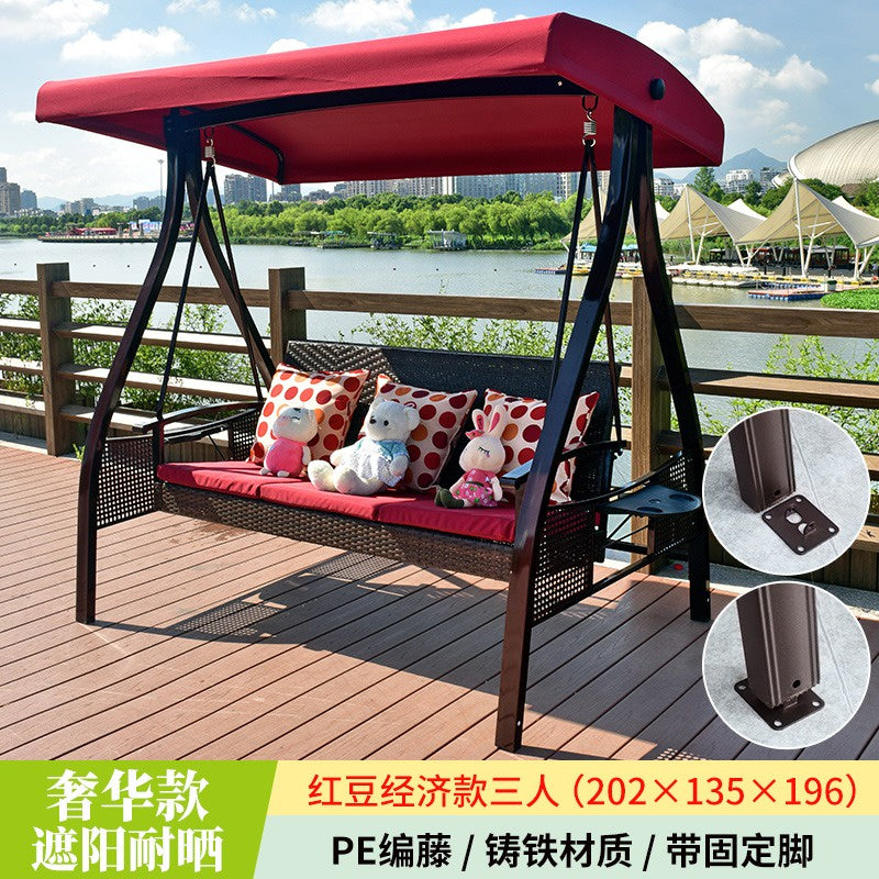 [2-3 Person] Outdoor Swing Balcony Swing Hanging Chair Home Garden Outdoor Courtyard Adjustable Canopy Hammocks 户外阳台秋千吊椅