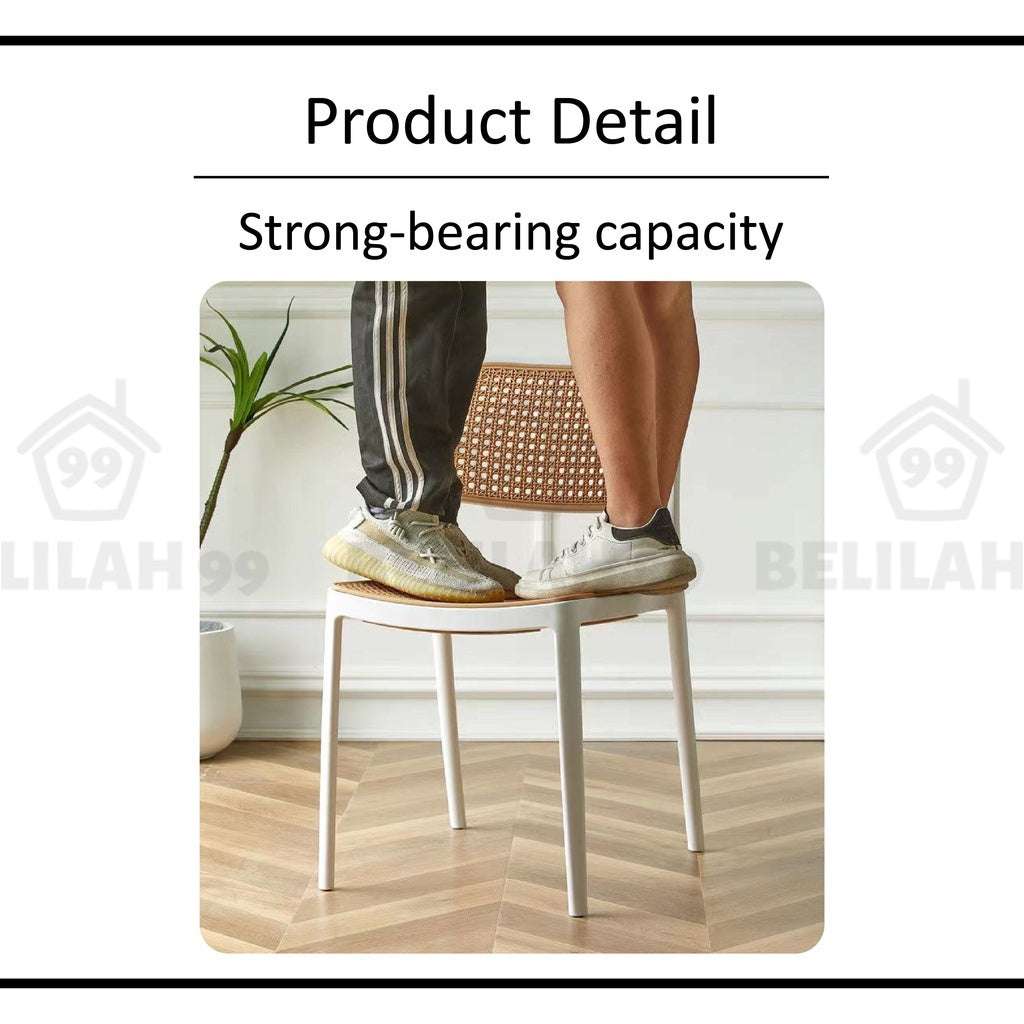 Belilah Rattan PP Chair Kerusi Rotan PP Minimalist Outdoor Chair Stackable Chair Kerusi Cafe Restaurant study chair