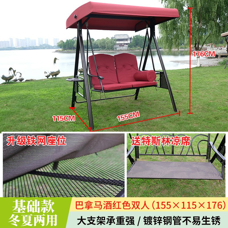 [2-3 Person] Outdoor Swing Balcony Swing Hanging Chair Home Garden Outdoor Courtyard Adjustable Canopy Hammocks 户外阳台秋千吊椅