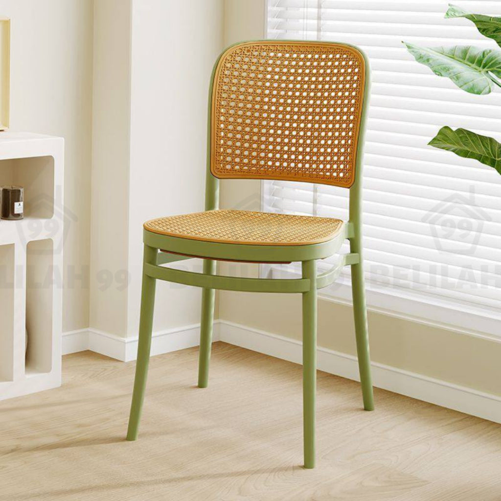 Belilah Kerusi Rotan Armrest Rattan Chair Arm Chair PP Stackable Minimalist Outdoor KerusiCafe Backrest Chair