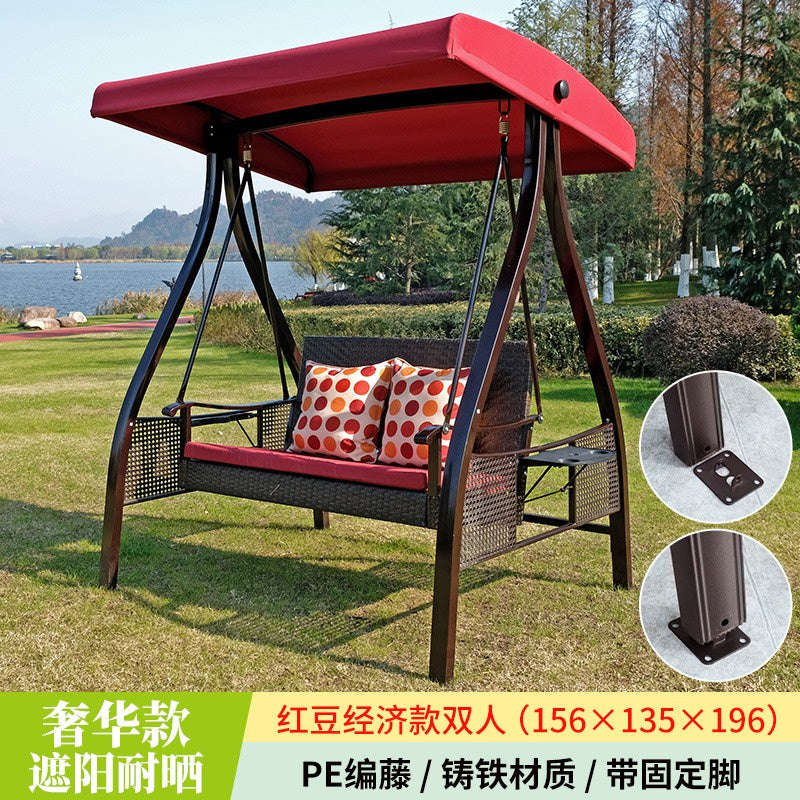[2-3 Person] Outdoor Swing Balcony Swing Hanging Chair Home Garden Outdoor Courtyard Adjustable Canopy Hammocks 户外阳台秋千吊椅