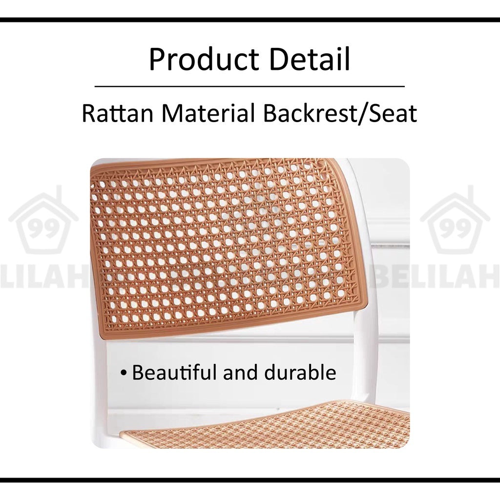 Belilah Rattan PP Chair Kerusi Rotan PP Minimalist Outdoor Chair Stackable Chair Kerusi Cafe Restaurant study chair