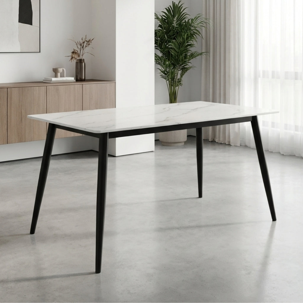 Beige 4 Seater Sintered Stone Dining Table Set