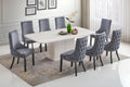Brummell Chesterfield Marble Dining Set