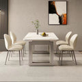 Italian minimalist and glossy rock dining table and chair stainless steel modern light luxury high-end Casco gold luxury stone dining table