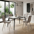 Beige 4 Seater Sintered Stone Dining Table Set