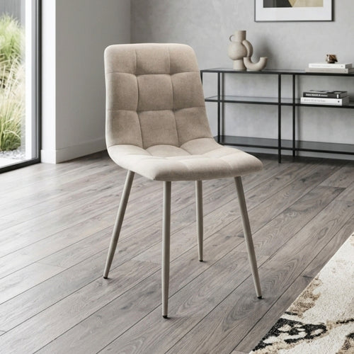 Beige 4 Seater Sintered Stone Dining Table Set