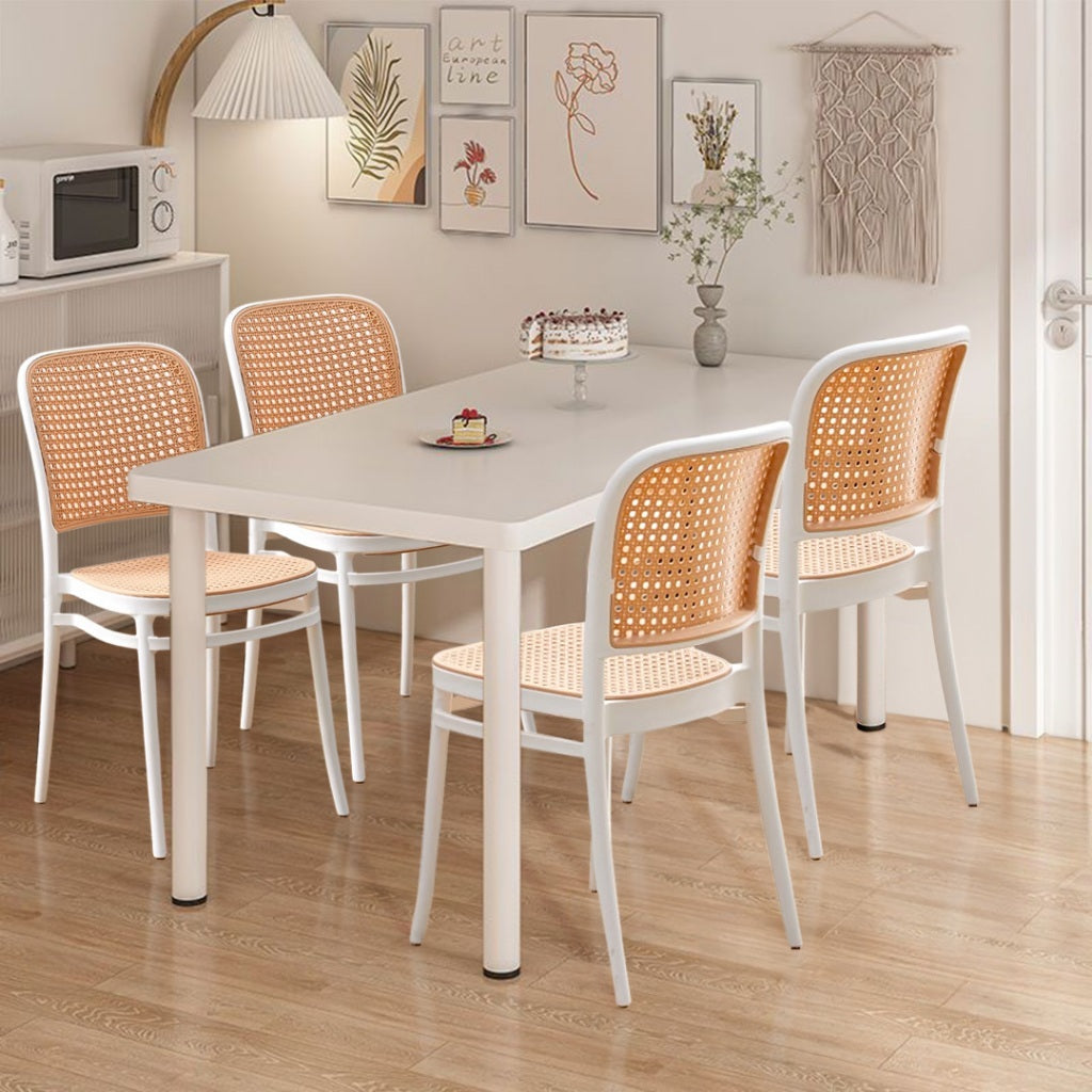 Minimalist Rectangular Dining Table Set With 4 Chairs