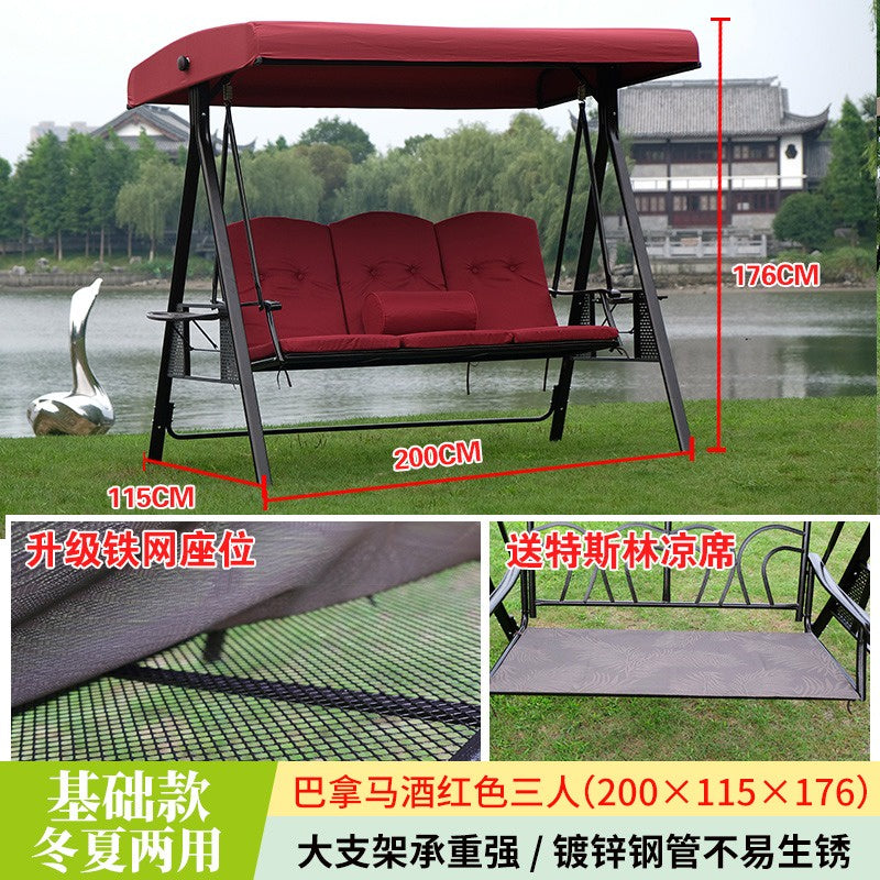 [2-3 Person] Outdoor Swing Balcony Swing Hanging Chair Home Garden Outdoor Courtyard Adjustable Canopy Hammocks 户外阳台秋千吊椅