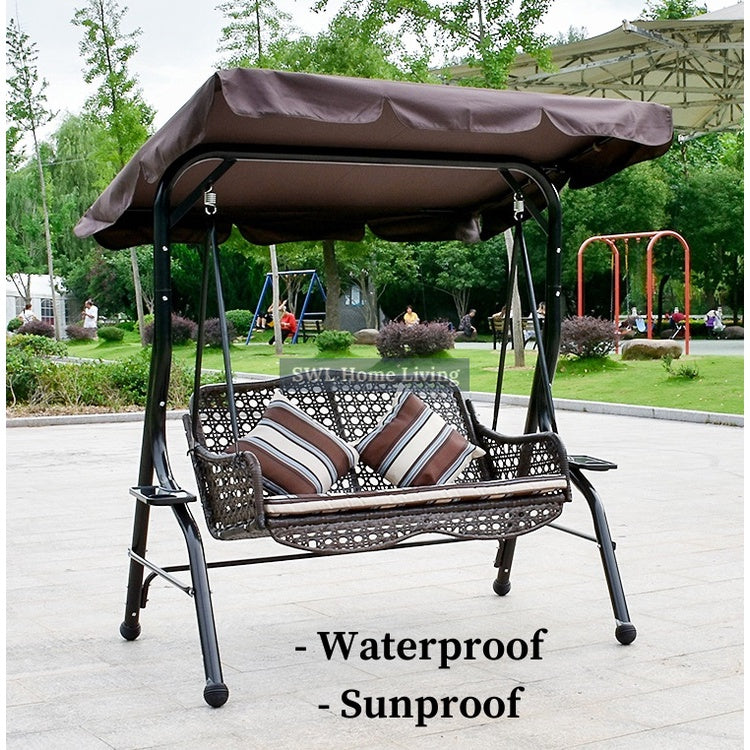 [2-3 Person] Outdoor Swing Balcony Swing Hanging Chair Home Garden Outdoor Courtyard Adjustable Canopy Hammocks 户外阳台秋千吊椅
