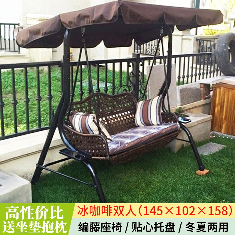 [2-3 Person] Outdoor Swing Balcony Swing Hanging Chair Home Garden Outdoor Courtyard Adjustable Canopy Hammocks 户外阳台秋千吊椅