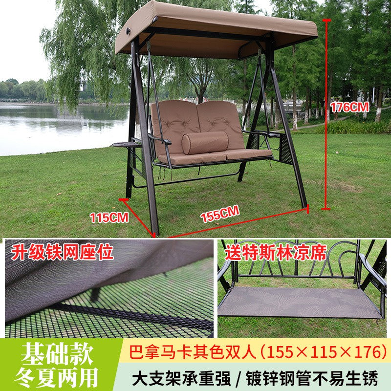 [2-3 Person] Outdoor Swing Balcony Swing Hanging Chair Home Garden Outdoor Courtyard Adjustable Canopy Hammocks 户外阳台秋千吊椅
