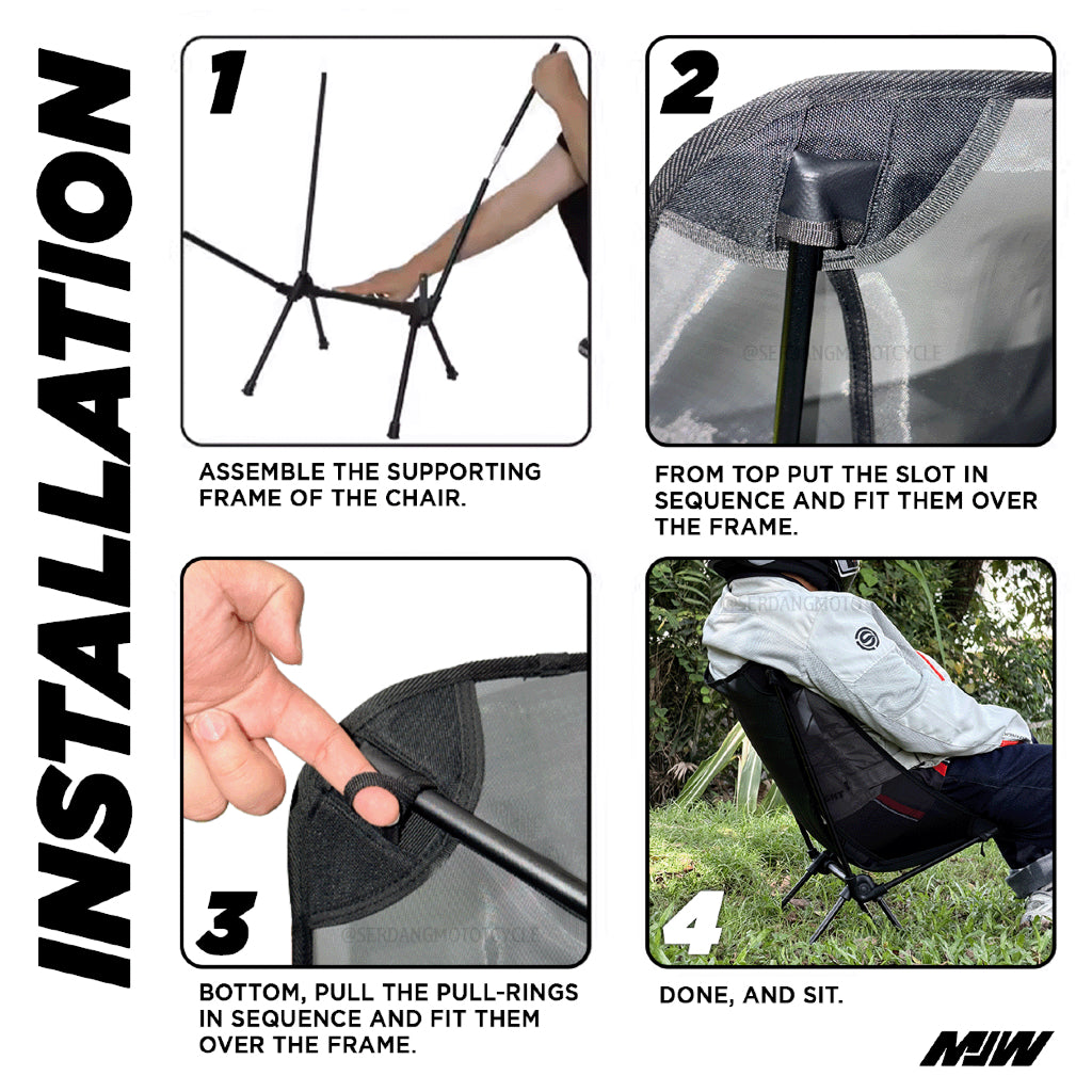 Ultra Lightweight Nylon Mesh Folding Camping Moon Chair