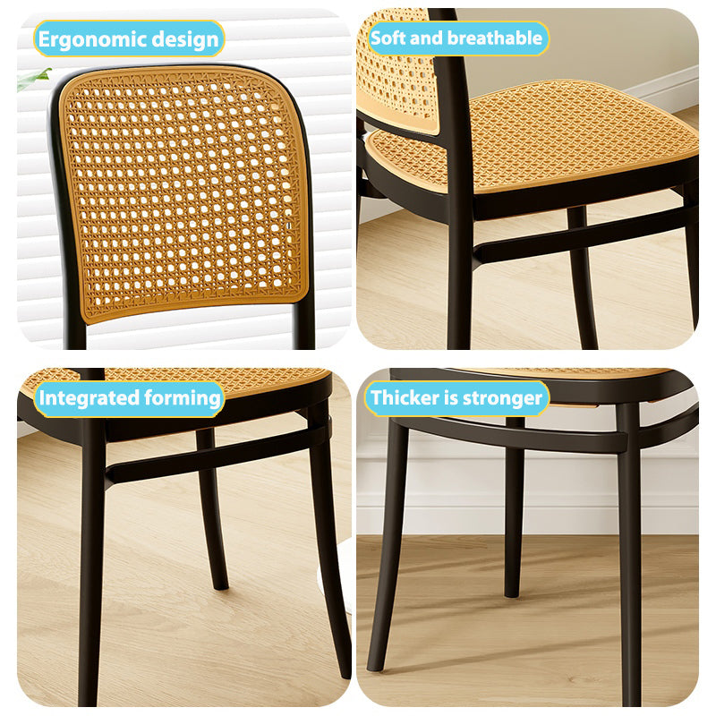 Nordic Rattan Plastic Stackable Outdoor Dining Chair