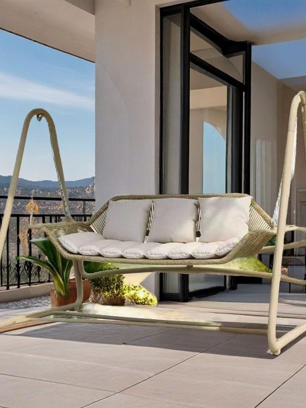 Art Style Wicker Double Hanging Outdoor Swing Chair