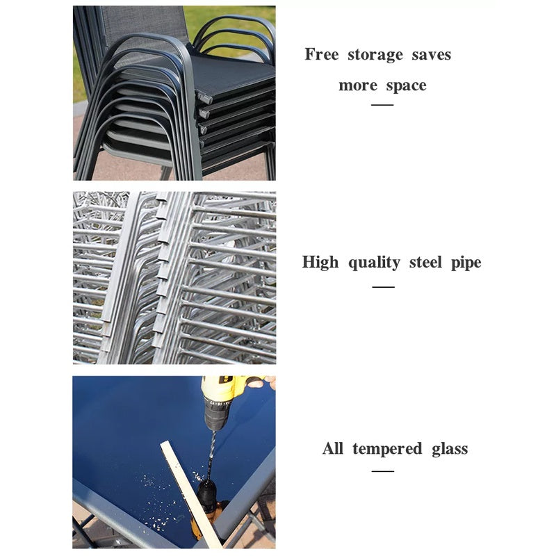 Luxury Mesh Metal Outdoor Patio Dining Side Chair