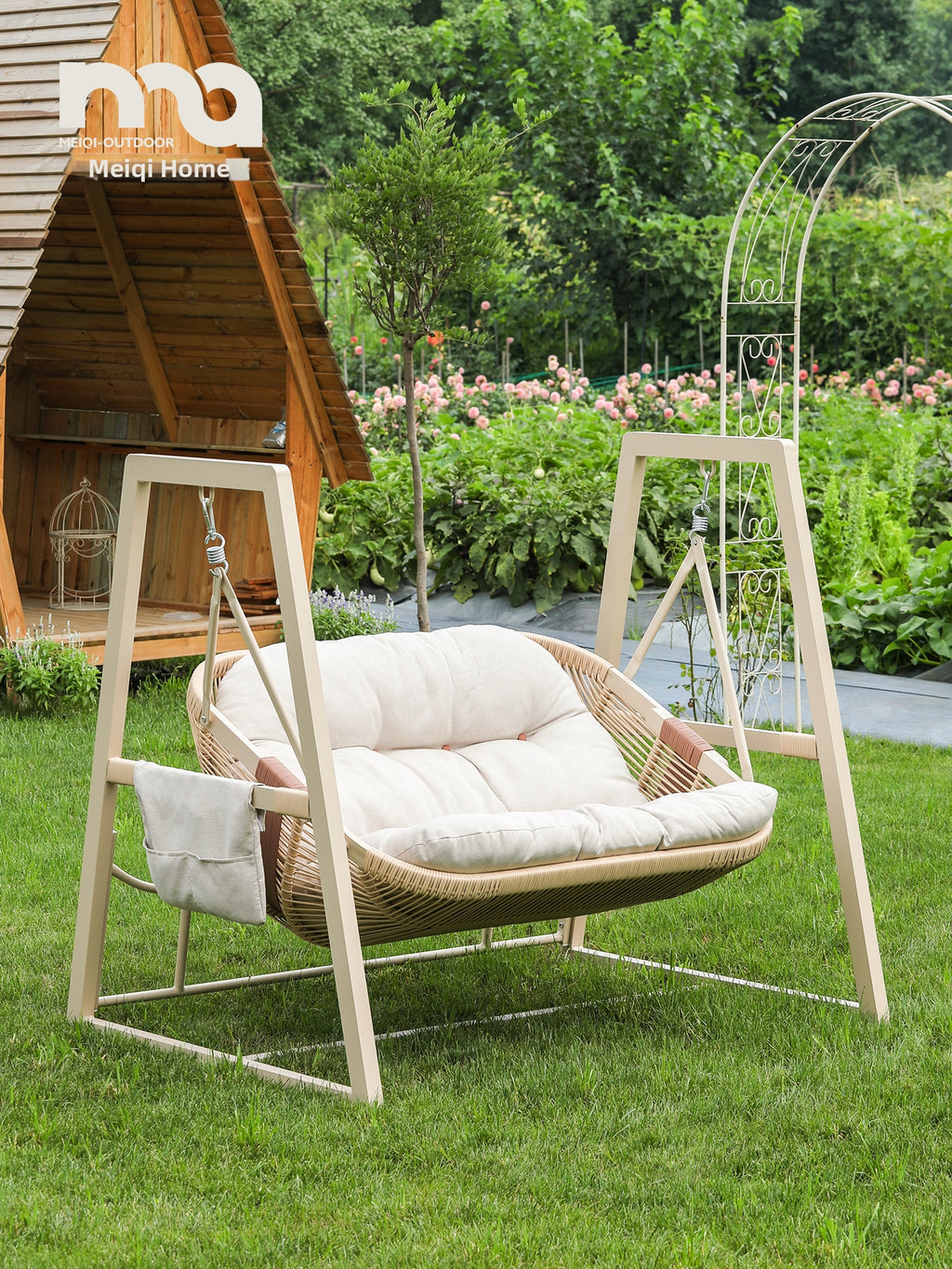 Double Swing Chair Garden Hanging Chair Outdoor Leisure