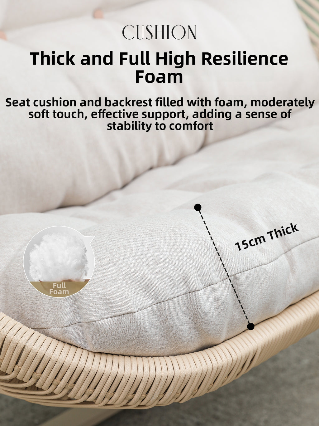 Double Swing Chair Garden Hanging Chair Outdoor Leisure