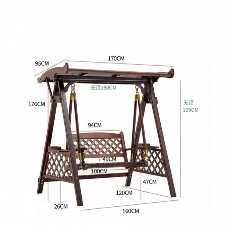 Outdoor Swing Hanging Chair Weather-Resistant Wooden