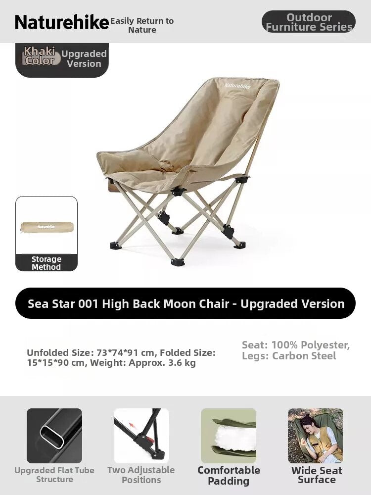 Adjustable High Back Mesh Folding Camping Chair