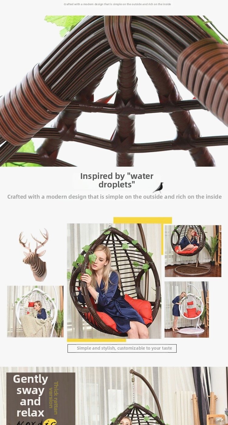 Rattan Nest Hanging Swing Chair Single Double Person