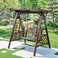Outdoor Swing Hanging Chair Weather-Resistant Wooden
