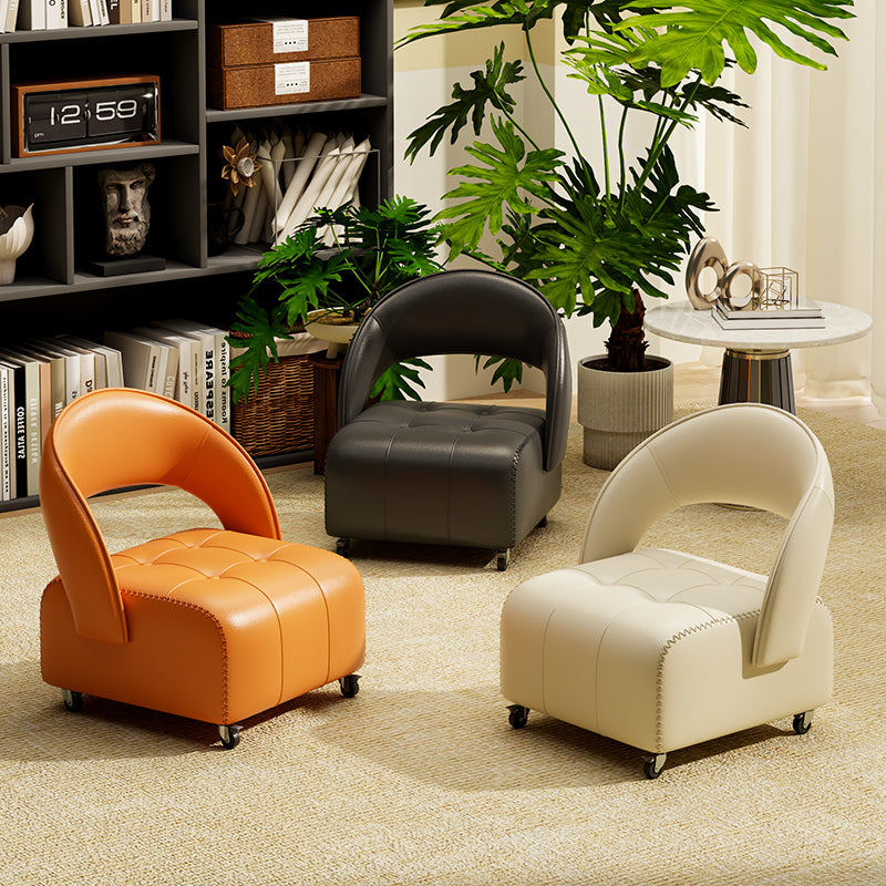 maitian | Genuine Leather Omnidirectional Wheel Bench with Backrest
