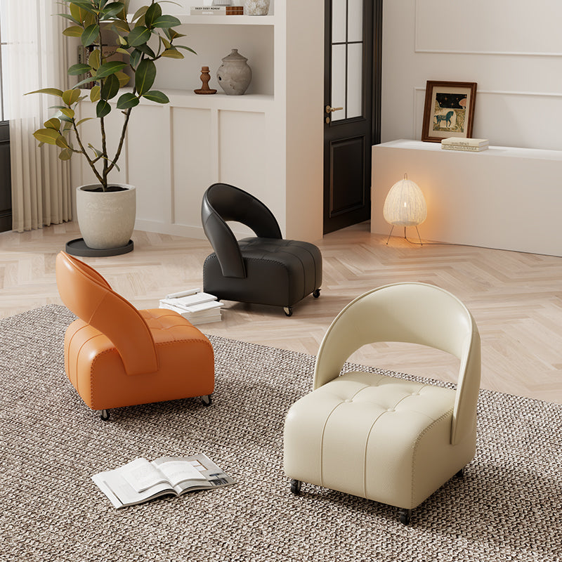 maitian | Genuine Leather Omnidirectional Wheel Bench with Backrest