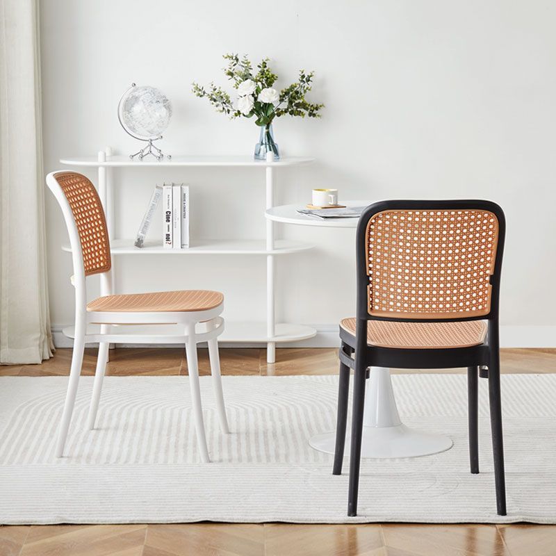 Nordic Rattan Plastic Stackable Outdoor Dining Chair