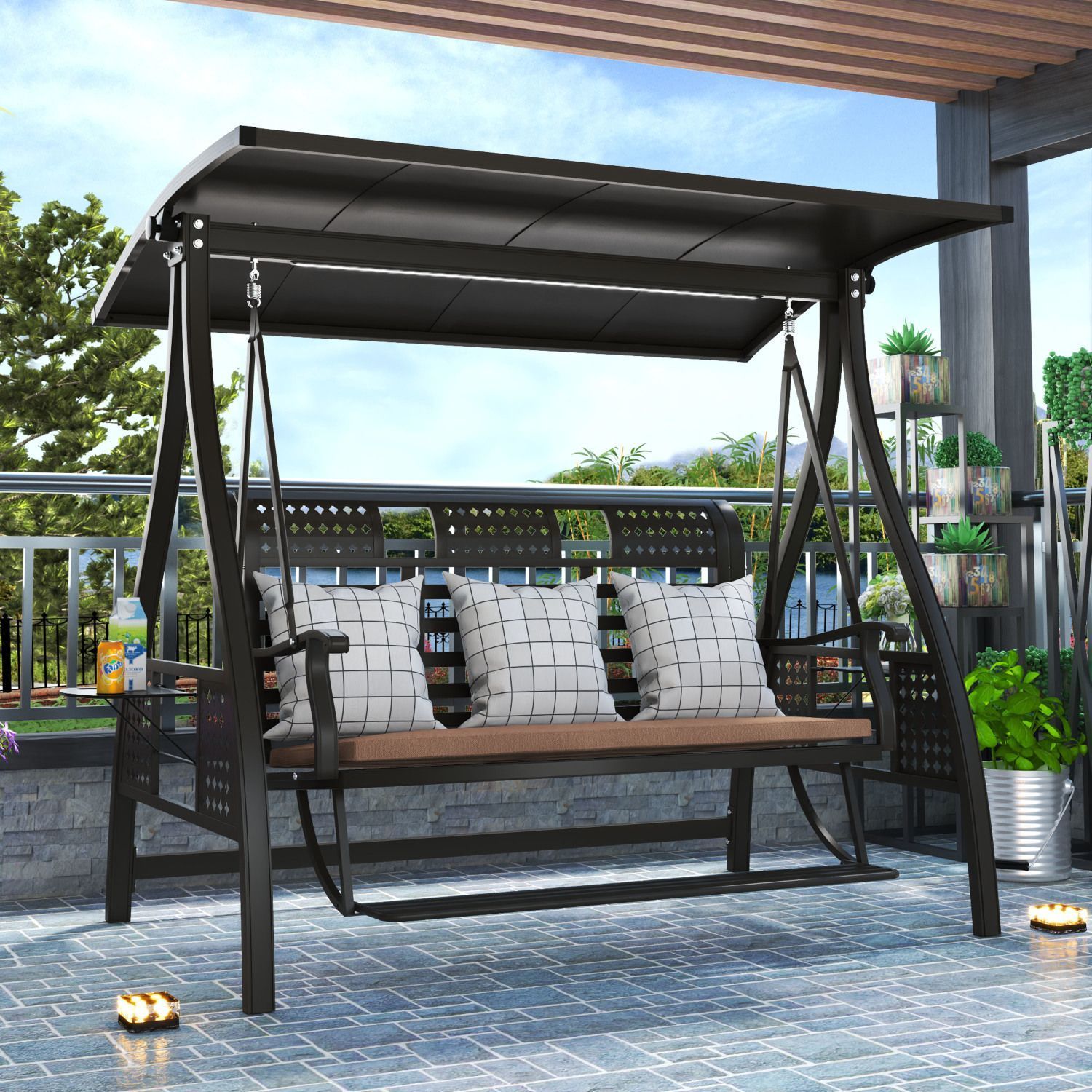 Aluminum Alloy Indoor Outdoor Balcony Swing Chair