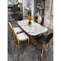 Luxury Gold Marble Dining Table and Chairs Set
