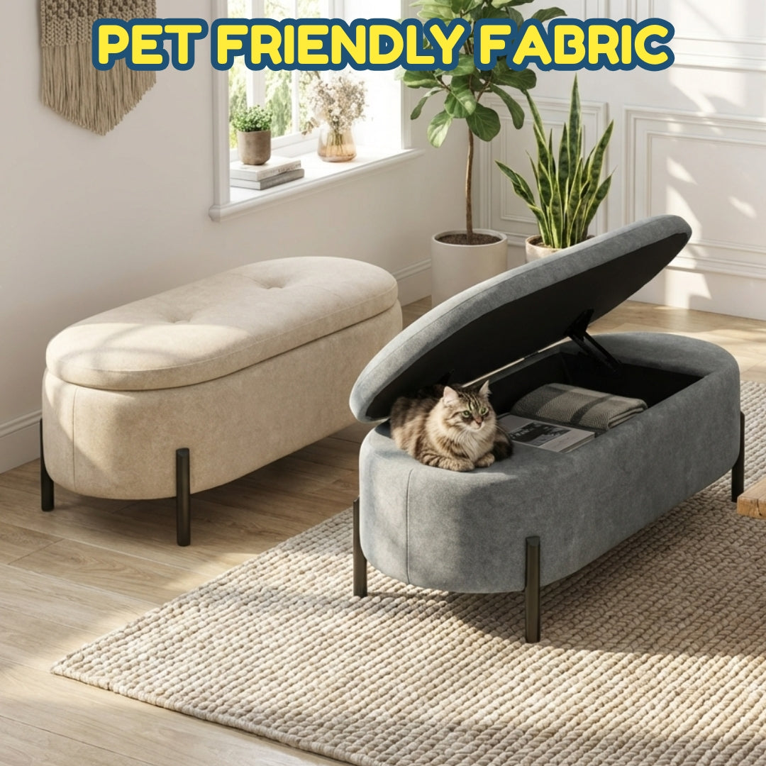 Multifunctional Storage Bench Stool Footrest Chair