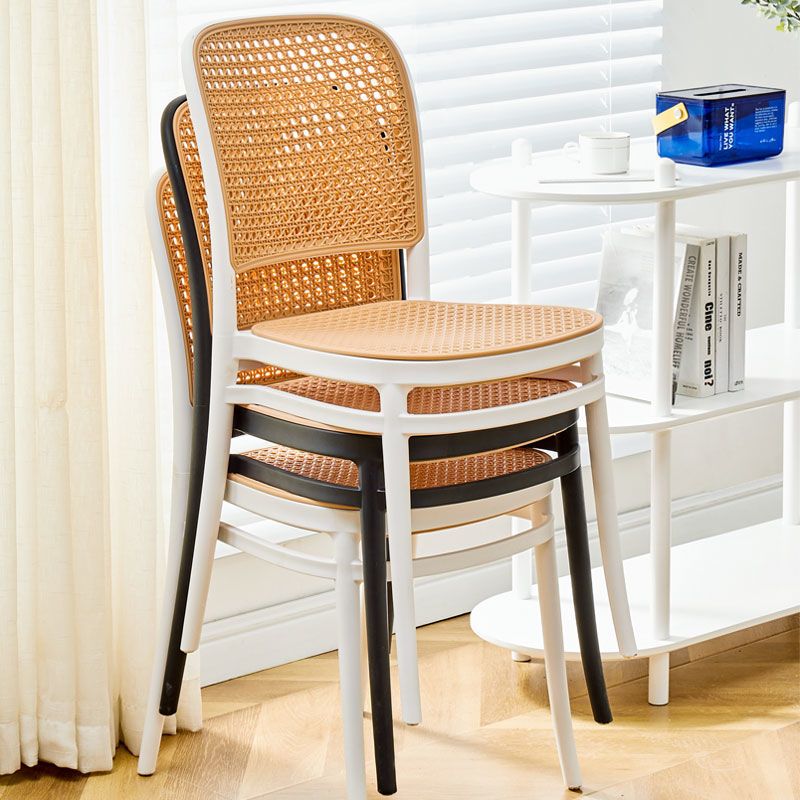 Nordic Rattan Plastic Stackable Outdoor Dining Chair
