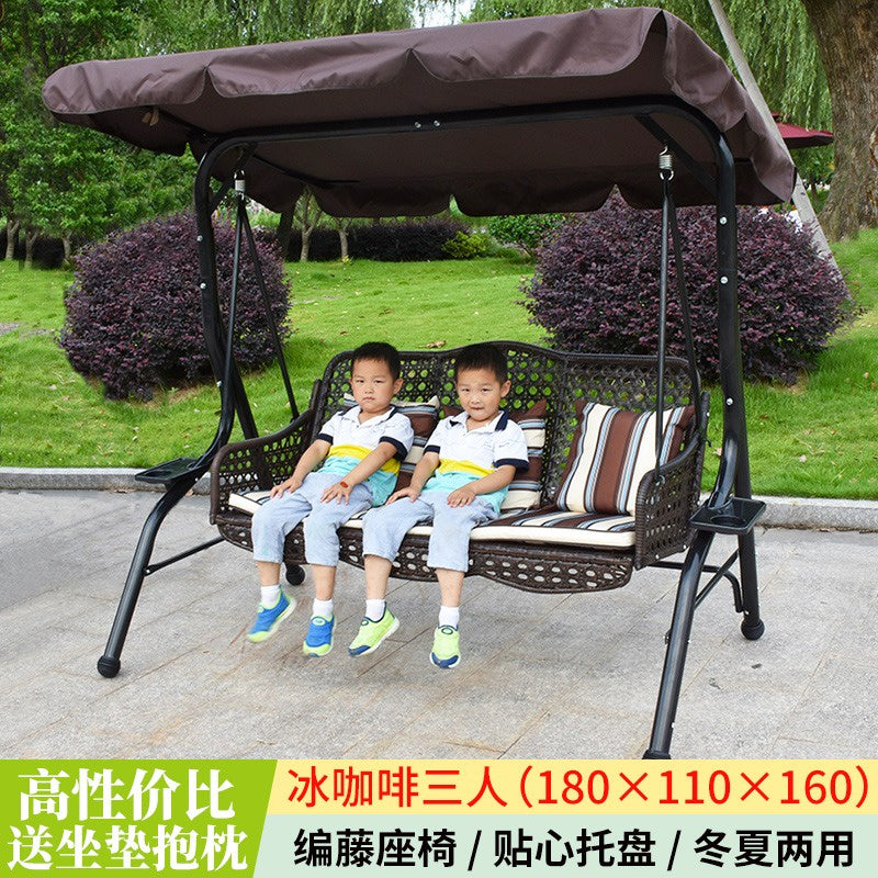 [2-3 Person] Outdoor Swing Balcony Swing Hanging Chair Home Garden Outdoor Courtyard Adjustable Canopy Hammocks 户外阳台秋千吊椅