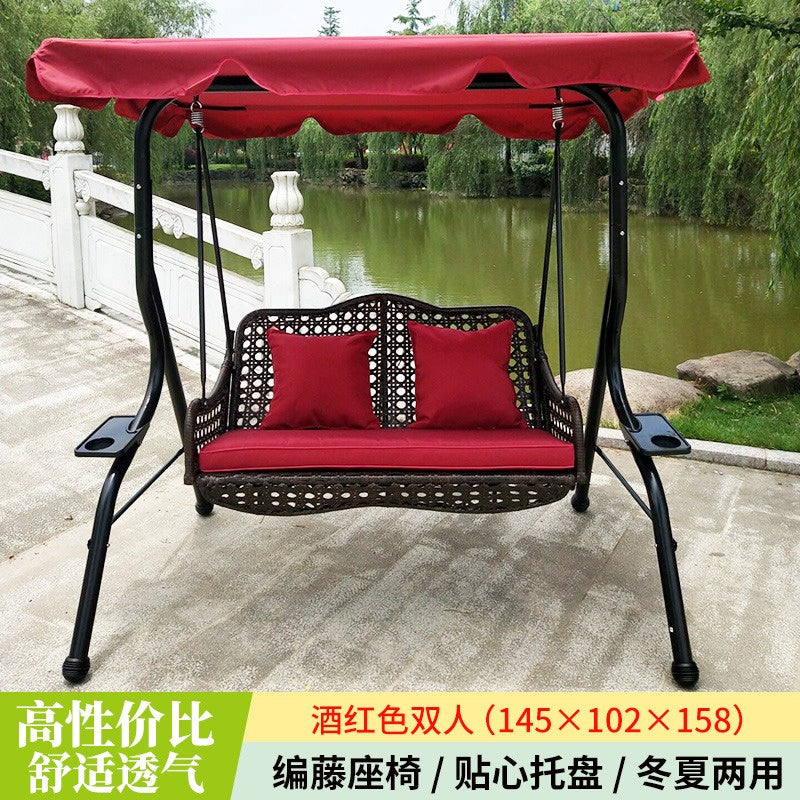 [2-3 Person] Outdoor Swing Balcony Swing Hanging Chair Home Garden Outdoor Courtyard Adjustable Canopy Hammocks 户外阳台秋千吊椅