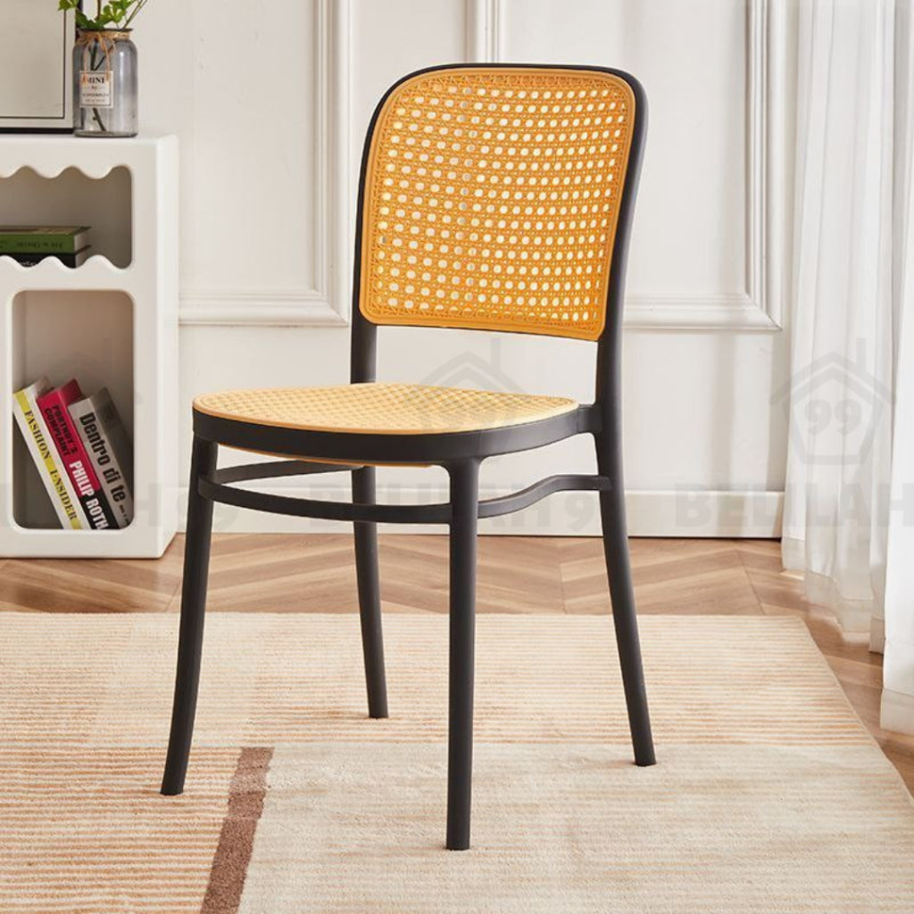 Belilah Kerusi Rotan Armrest Rattan Chair Arm Chair PP Stackable Minimalist Outdoor KerusiCafe Backrest Chair