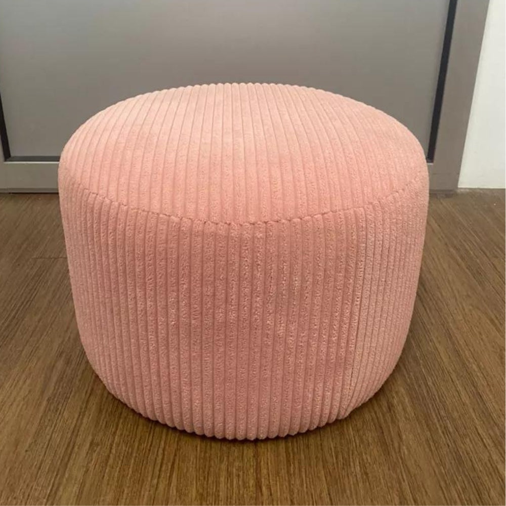 40cm Round Fabric Pouf Ottoman Stool 2 Colors Available